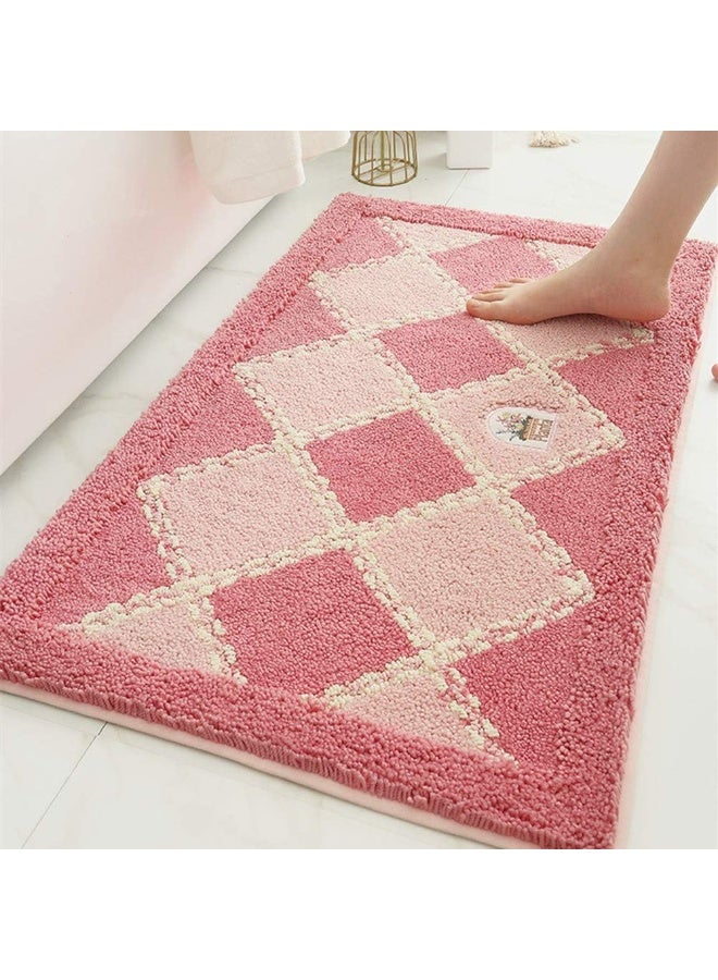EBREEZZ Diamond Pattern Bathroom Floor Mat – Ultra Soft & Highly Absorbent Non-Slip Bath Rug - Image 1